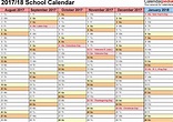 School Calendars 2017/2018 - free printable Word templates