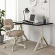 IDÅSEN - 電動升降式工作桌, 黑色/米色 | IKEA 線上購物