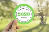 2020 Graduation Green Round Labels Graphic by print.cut.hang · Creative ...