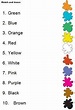 Los colores en inglés. Ficha educativa de educación infantil. | Colores ...