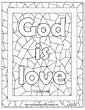 Free Print and Color Page for God is Love, 1 John 4:8, Bible Verse ...