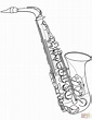 Dibujo de Saxofón para colorear | Dibujos para colorear imprimir gratis