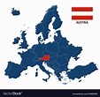Map of europe with highlighted austria Royalty Free Vector