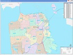 San Francisco County, CA Wall Map Color Cast Style by MarketMAPS