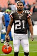 Cornerback Chris Owens of the Cleveland Browns walks off the field ...