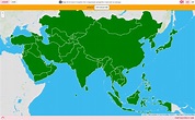 Mapa para jugar. ¿Dónde está? Países de Asia - Mapas Interactivos
