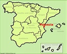 Valencia en el mapa de España