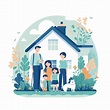 Premium Vector | Illustration_material_family_and_house_vector