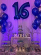 Navy blue silver birthday party-sweet sixteen candybar | Blue sweet 16 ...