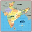 Mapa do país da índia | Vetor Premium
