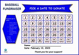 免费 Baseball Fundraiser Calendar Poster | 样本文件在 allbusinesstemplates.com