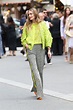 Olivia Palermo Wore Lime Green To Elie Saab In Paris