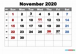 Free Printable November 2020 Calendar Wallpaper