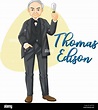 Ilustración del personaje de dibujos animados de Thomas Edison Imagen ...