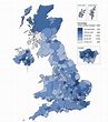 Carte de la population du Royaume-Uni (UK) : densité de la population ...