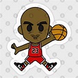 Chibi Michael Jordan Jump Red - Michael Jordan - Sticker | TeePublic