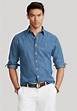 Polo Ralph Lauren CUSTOM FIT DENIM SHIRT - Shirt - dark blue - Zalando ...