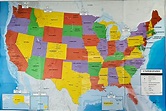 Buy United States USA Wall 39.4" x 27.5" State Capitals Cities State ...