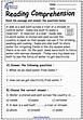 Reading comprehension passages for 3rd grade – Sheets