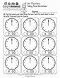 free printable telling time worksheet for kindergarten - vocabulary set ...