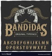 Western bandidas typeface poster Royalty Free Vector Image