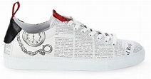 John Galliano Gazette Print Leather Sneakers in White for Men | Lyst