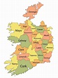 Mapa De Condados De Irlanda Ilustración del Vector - Ilustración de ...