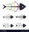 Fishbone infographic design collection Royalty Free Vector