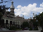 a large building with a clock tower on top