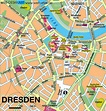 Map of Dresden, center (City in Germany, Saxony) | Welt-Atlas.de