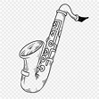 Line Drawing Western Musical Instrument Saxophone, Saxophone Clipart ...