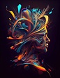 Human Mind in Neon Art Style, Imagination, Creative, Thoughtful, Mind ...