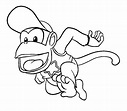 Feliz Diddy Kong para colorear, imprimir e dibujar –ColoringOnly.Com