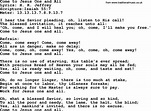 Good Old Hymns - Come to Jesus One and All - Lyrics, Sheetmusic, midi ...