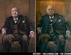 A reproduction of Winston Churchill's portrait and John Lithgow as ...