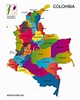 Mapas de COLOMBIA con nombres, departamentos, capitales, carreteras ...