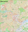 Detailed map of Norwich - Ontheworldmap.com