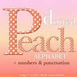 Peach Digital Alphabet Clipart With Polka Dots Pattern Large | Etsy Ireland