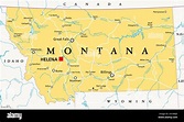 Montana, MT, mappa politica con la capitale Helena. Stato nella ...