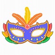 Máscara De Carnaval De Penas Coloridas PNG , Pena Laranja, Carnaval ...