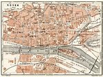 Old map of Rouen in 1913. Buy vintage map replica poster print or ...