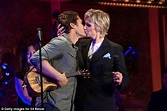 Jane Lynch kisses Glee co-star Matthew Morrison on the lips during her ...