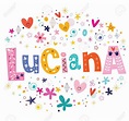 Luciana girls name decorative lettering type design | Significados dos ...