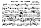 Aquellos ojos verdes. Partitura . Video. - Aprendo música