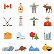 Canada National Symbols Flat Icons Collection 484014 Vector Art at Vecteezy