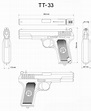 TT pistol Blueprint - Download free blueprint for 3D modeling