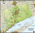 Physical Map of Connecticut State - Ezilon Maps