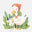 Día De La Madre Animal Pato Dibujado A Mano PNG , Día De La Madre ...