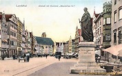 Landshut, Altstadt mit Denkmal „Maximilian II.“Bundesstaaten, Städte ...