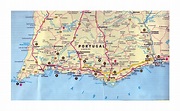 Detailed road map of Algarve with other marks | Algarve | Portugal ...